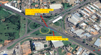 Acesso da Raposo Tavares à Avenida Manoel Goulart, em Prudente, está interditado para obras