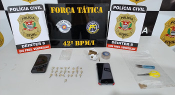 Operação policial conjunta prende dois homens  por tráfico de drogas nesta quarta-feira em Venceslau