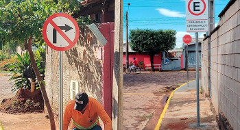 Ruas de acesso aos portões de entrada da EMEFEI Doce Infância, em Presidente Epitácio, passam a ter sentido único a partir desta segunda-feira