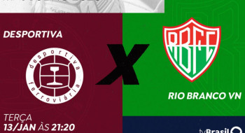 TV Brasil exibe jogo entre Desportiva Ferroviária e Rio Branco